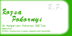 rozsa pokornyi business card